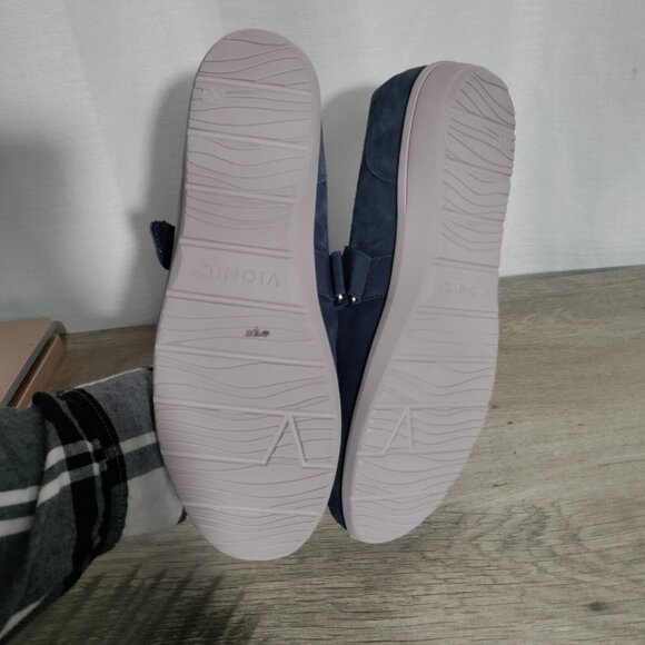 Vionic Blue Suede Shelby Elastic Straps Women's Mary Jane Shoes Size 11 - Picture 6 of 9